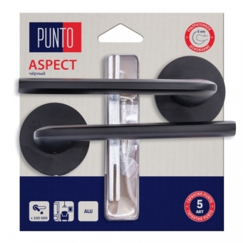  Ручка дверная раздельн Aspect/HD BL-24 черн 45529 Punto