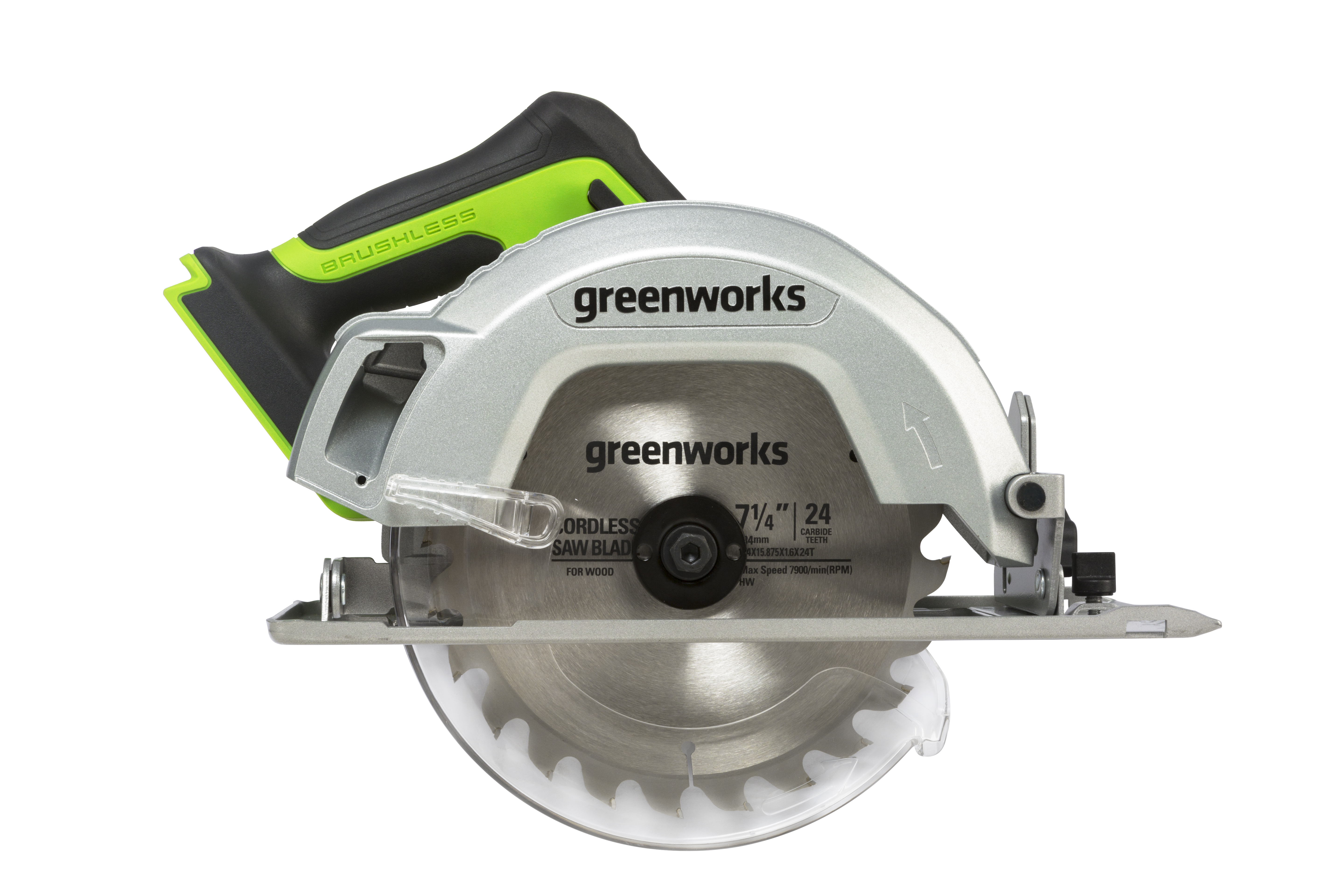  Пила циркуляр аккум 24В 63мм без АКБ и ЗУ, б/щет GD24CS GreenWorks 1500907
