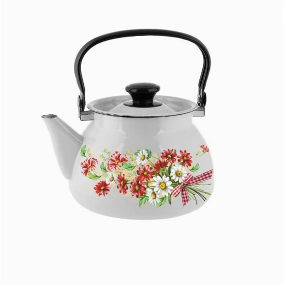  Чайник эмалированный 3л бел Астры мет руч 42104122/6-У4 121969