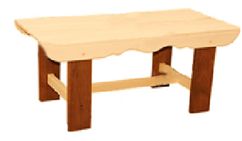  Лавка для бани 1200х360х410 нераскладная с фигурной вставкой термо М232