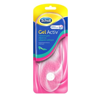  Стельки р.35-40,5на сред.каблук Scholl Gel Activ