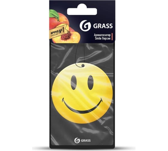  Ароматизатор в машину Grass картон Smile Персик ST-0398 (уп.50шт)