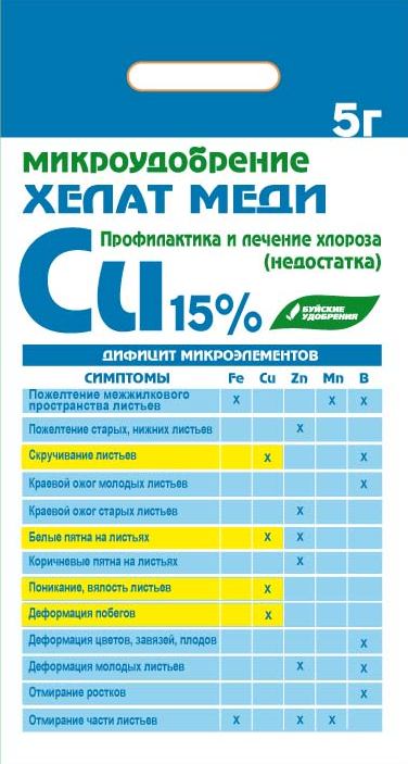  Микроудобрение Хелат меди 5г БХЗ (у30)