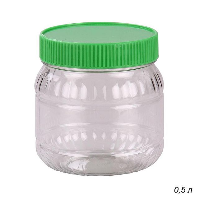  Банка 0,5л п/эт М6223 прозрачн.(уп.21)