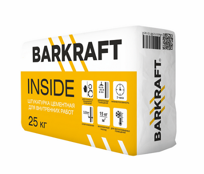  Штукатурка  цементная д/внутр работ BARKRAFT INSIDE  25 кг