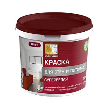  Краска в/д для стен и потолков супербелая Коллекция 3кг Ижсинтез