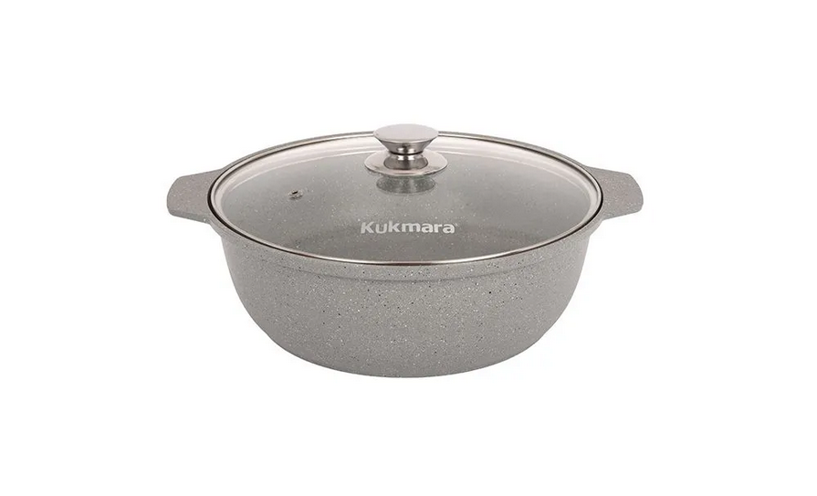  Кастрюля-жаровня алюм лит а/приг 3л жмс32а св.мрамор стекл.крыш