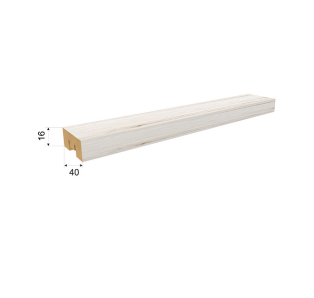  Интерьерная рейка МДФ 2700*40*16мм Белый Stella Бриона