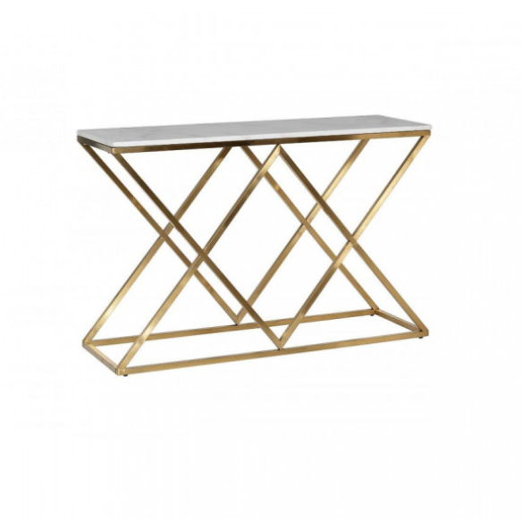  Консоль искусственный белый мрамор/мат.золото 120х40х78 GARDA DECOR