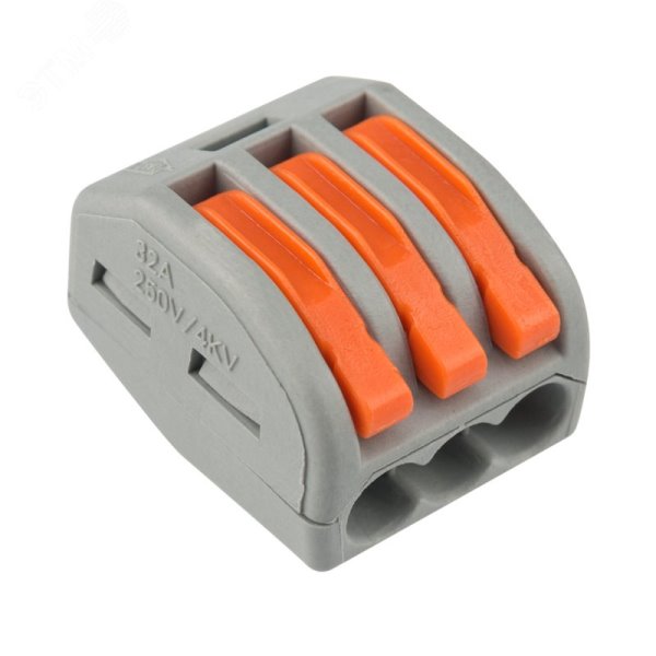  Клемма 3-х проводная 0,08-2,5/4мм² 222-413 Rexant 07-5253-4