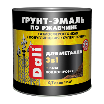  Грунт-эмаль по ржавчине 3в1 белый 0,7л DALI арт.20372 Рогнеда