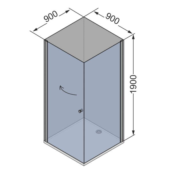  Душевое ограждение 90*90*190 стекло Domani-Spa Expanse 99