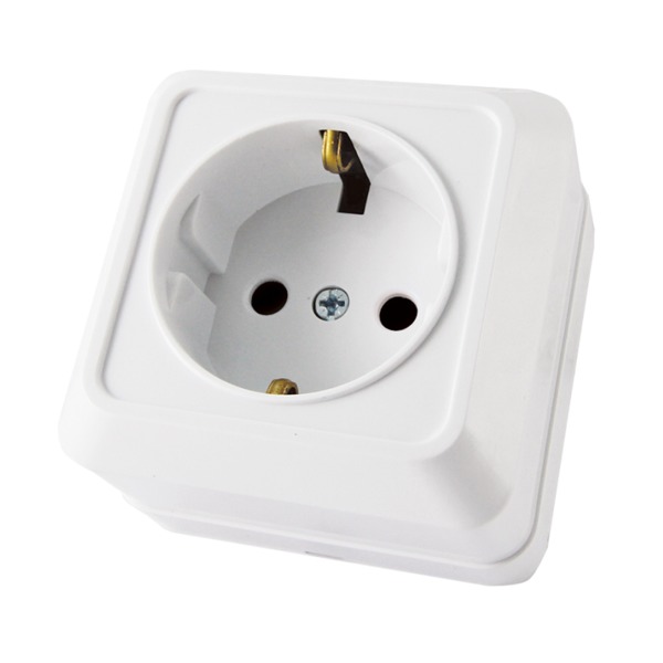  Розетка 1ОП с/з белая Ладога SQ1801-0015 TDM