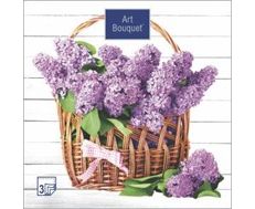  Салфетки бумажн. Art Bouquet 3-х сл 20шт Корзина с сиренью 33х33см 37410