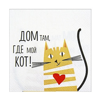  Салфетки бумажн. Bouquet de Luxe 3-х сл 25шт Дом там,где кот 24*24см 37209