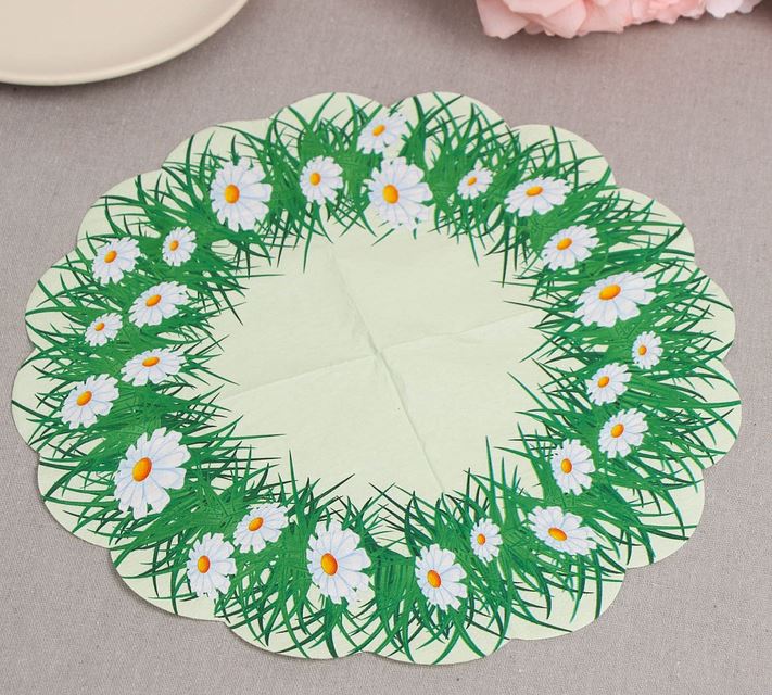  Салфетки бумажн. Art Bouquet Rondo 3-х сл 12шт Ромашка 37030