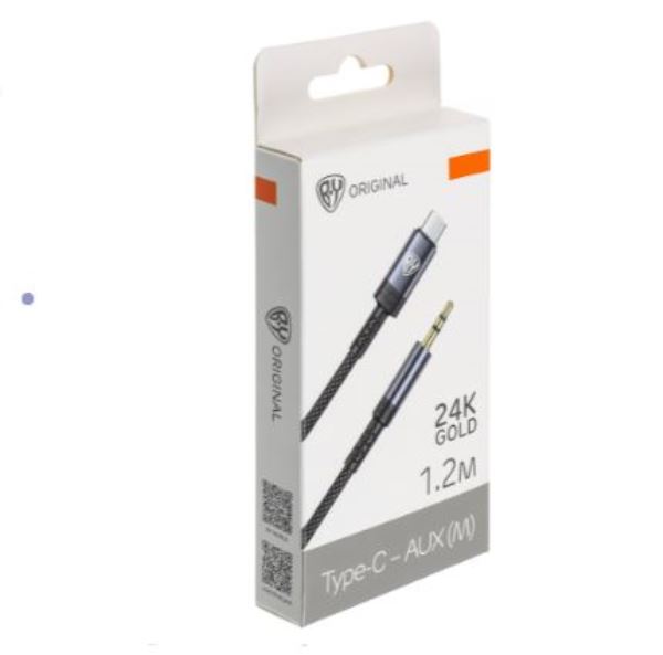  Кабель аудио C-AUX mini jack BY SoundCore 1,2м нейлон черный 931-640