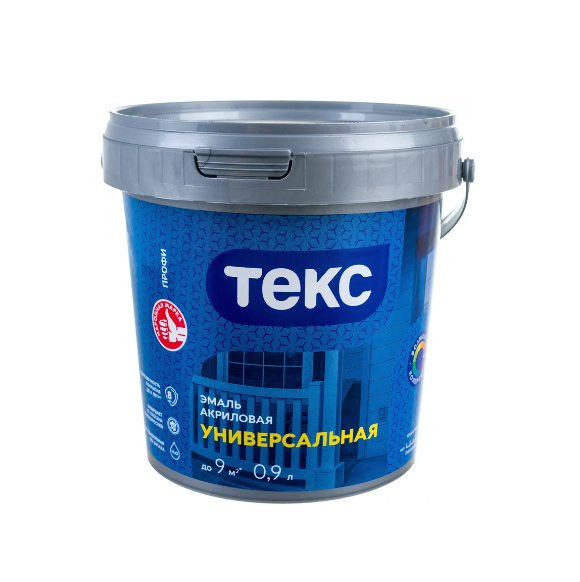  Эмаль акриловая универсальная глянцевая белая 0,9л Профи А ТЕКС
