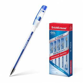  Ручка гелевая ErichKrause G-Cube 0,5мм синий 187264/143875