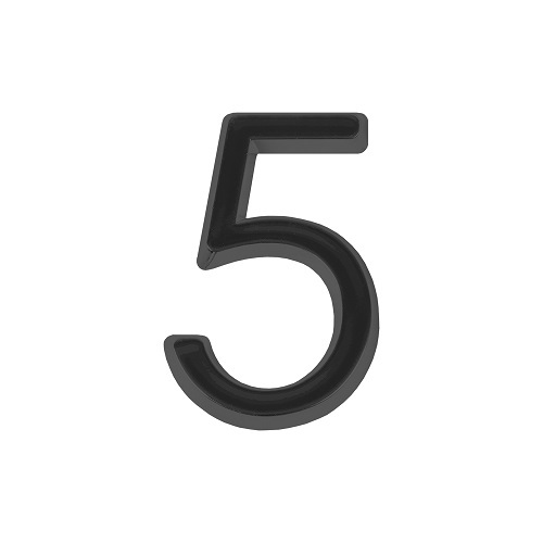  Номер для дверей № 5 самокл. 50*37мм пласт BL черн 