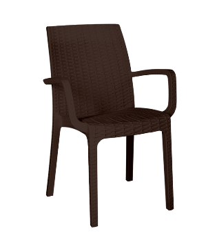  Стул садовый пластиковый 585х560х855мм Rattan коричневый Ola Dom