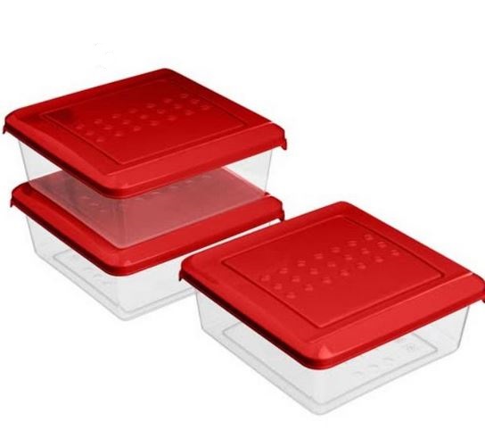  Набор контейнеров 3пр. 0,5л квадр красный 223146306/0350 Asti