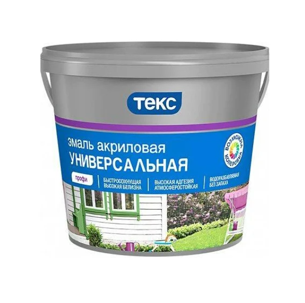  Эмаль акриловая универсальная глянцевая белая 2,7л Профи А ТЕКС