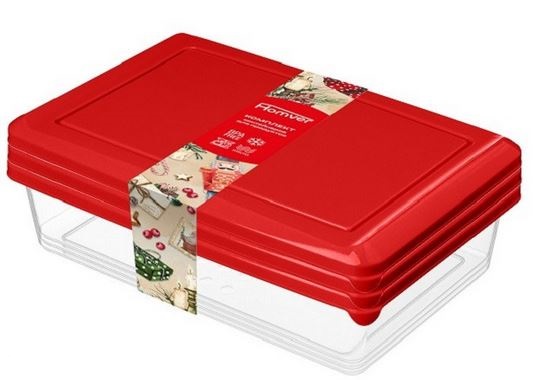  Набор контейнеров 3пр. 0,75л Asti красный 223146206/0350