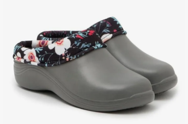  Сабо жен. р.37-38 утепл флис арт.211УФ черный-цветочки ЭВА 