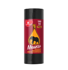  Мешки для мусора 160л 10шт ПВД черные МВ3940 (10)