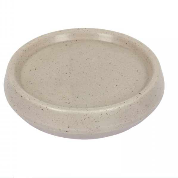  Мыльница керамическая бежевая крошка 15809