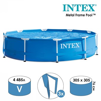  Бассейн каркасный 305х76см Intex 28200NP Metal Frame Pool 134363