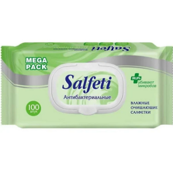  Салфетки влажные SALFETI 100шт пласт клапан 48839(16)