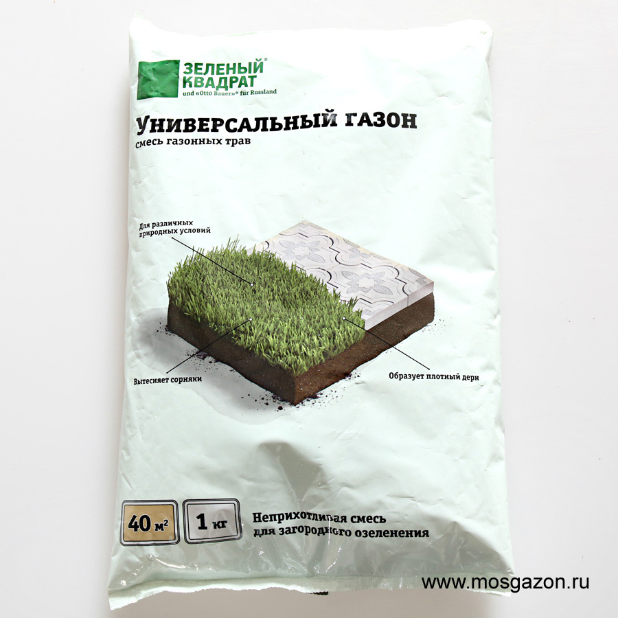  Трава газонная Универсальный 1кг Зеленый квадрат (у20)
