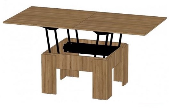  Стол трансформер ТС-2 120*68*76 Дуб вотан каркас черн БП-00021801 ( стол книжка)