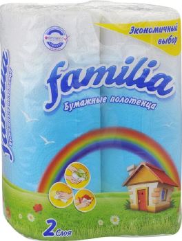  Полотенце бумажн. Familia 2-х сл 2шт Радуга 5050455