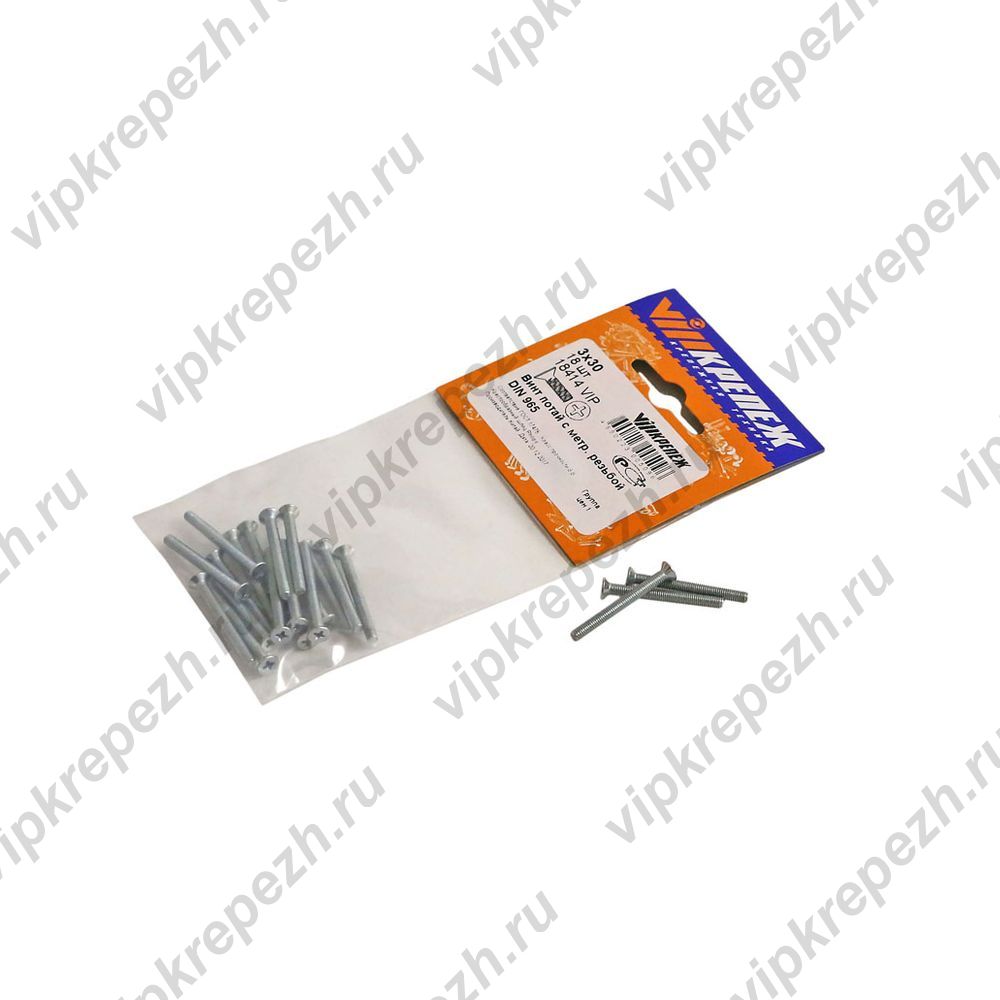  Винт потайной 3х30 18шт пакет 18414