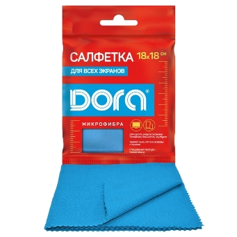  Салфетка из микрофибры 18х18см Для всех экранов 2001-026 Dora