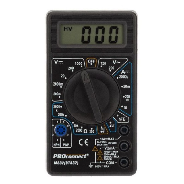  Мультиметр цифровой DT832 Proconnect 13-3012