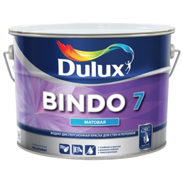  Краска для стен и потолков матовая Профессионал Биндо 7 BW 9л Dulux Professional BINDO 7