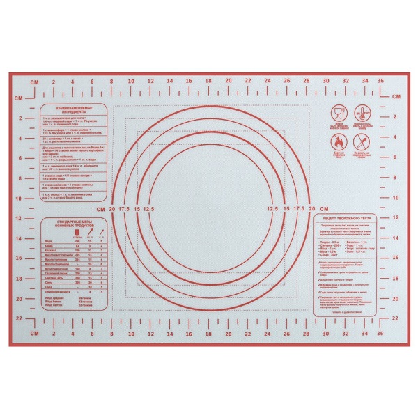  Коврик для выпечки 40х30см с разметкой VL80-375