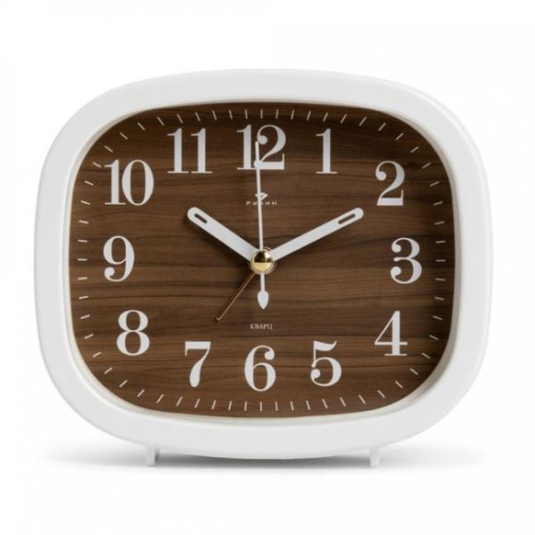  Будильник В5-007 кварц белый Дерево Рубин В5-007