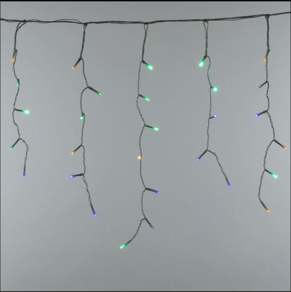  Гирлянда св/д бахрома 10м уличная 480LED IP44 разноцвет/прозрачный провод ULD-B10005-480