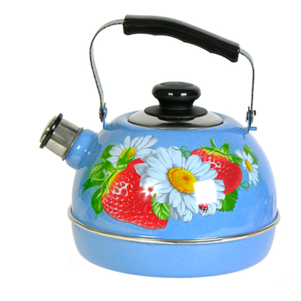  Чайник эмалированный 3,5л Клубника с ромашкой ТМ04/35/08/05