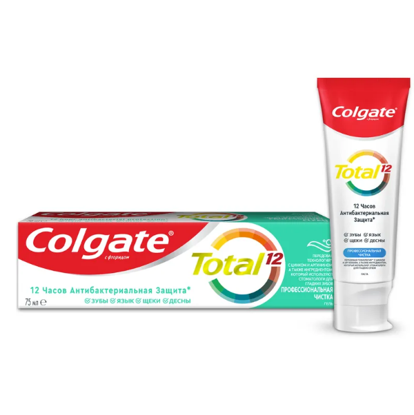  Гель зубной Колгейт 75мл12 Профессиональная чистка TOTAL 