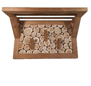  Вешалка для бани деревянная 540х340 3 крючка с полкой из можжевельника и термоосины 102427