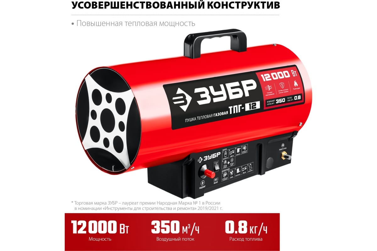  Пушка тепловая газовая 12кВт ТПГ-12 ЗУБР