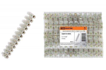  Зажим винтовой 20А ЗВИ-20 1,5-6мм2 12пар прозрач SQ0510-0005 TDM