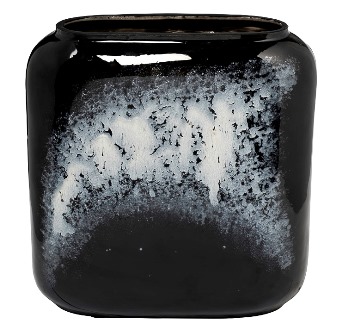  Ваза стеклянная серо-черная 23х9х23,5см 71PN-5186 GARDA DECOR