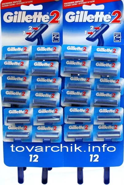  Станки для бритья однораз.  1шт на карте Gillette 2